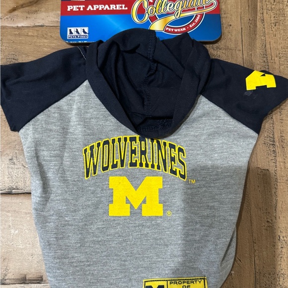 Pets First Wolverines Dog Hoodie - Gray and Blue - Picture 7 of 7